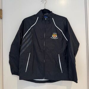 adidas Black Rain Jacket with White Trim and Crest